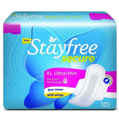 Stayfree Sanitary Pads Secure Xl Ultra-Thin 10