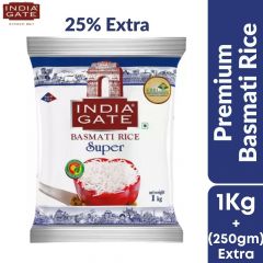 India Gate Basmati Rice Super 1Kg+250g Free