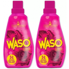 Waso Scentsation 2 in 1 Floral Extracts Detergent Liquid + Fabric Conditioner 1+1L 