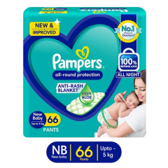 PAMPERS ALL ROUND PROTECTION NEW BABY 66 PANTS (Save ₹132)