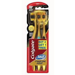 Colgate 360 Charcoal Gold Toothbrush Buy 2 Get 1 Free