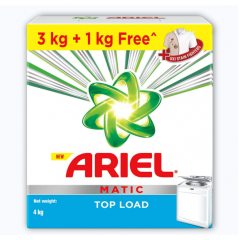 Ariel Matic Detergent Powder Top Load 3 kg + 1 kg FREE