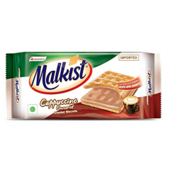 Malkist Cappuccino Flavoured Crunchy Layered Crackers - Cappuccino Coated Biscuit - 144gm