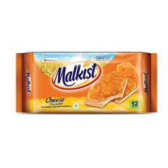Malkist Cheese Flavoured Crunchy Layered Cracker - Cheese Coated Biscuit 144gm