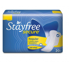Stayfree Secure Dry Cover with Wings, XL 20 no